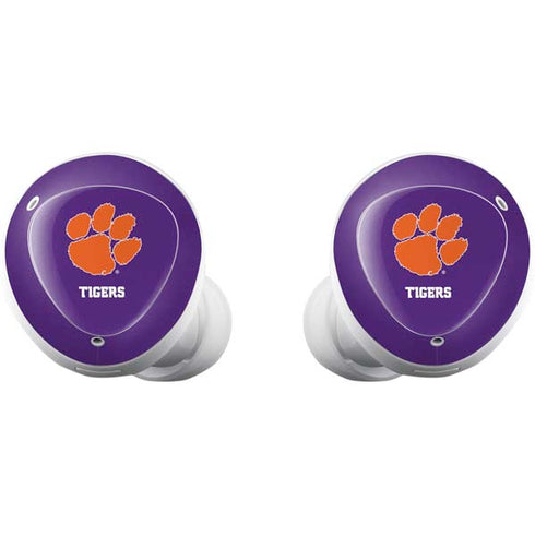 Clemson University Tiger Print Purple Galaxy Buds Plus Skin