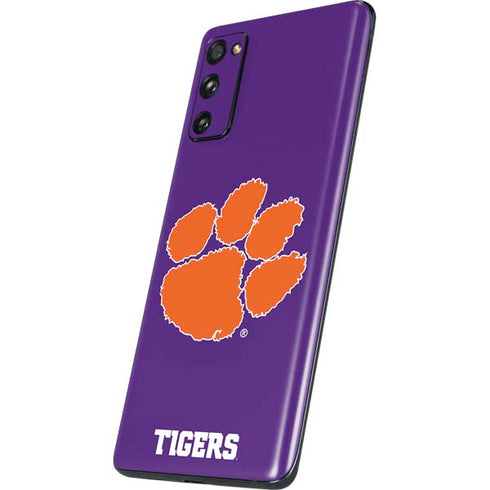 Clemson University Tiger Print Purple Galaxy S20 Fan Edition Skin