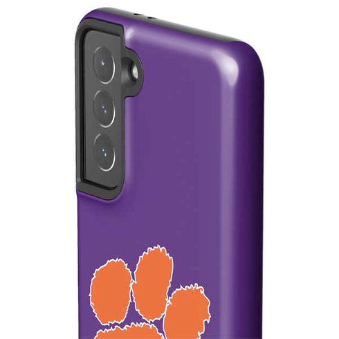 Clemson University Tiger Print Purple Galaxy S21 5G Pro Case