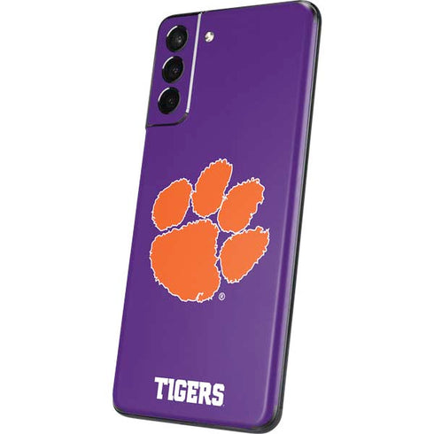 Clemson University Tiger Print Purple Galaxy S21 5G Skin