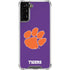 Clemson University Tiger Print Purple Galaxy S21 FE Clear Case