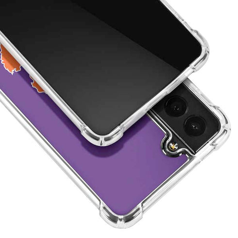 Clemson University Tiger Print Purple Galaxy S21 FE Clear Case