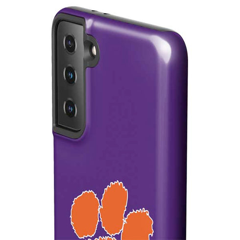 Clemson University Tiger Print Purple Galaxy S21 Plus 5G Pro Case