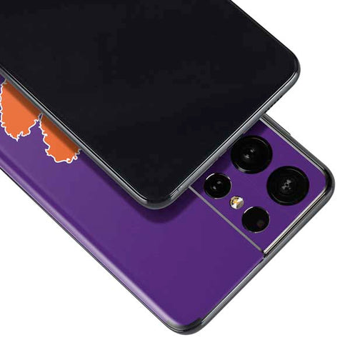 Clemson University Tiger Print Purple Galaxy S21 Ultra 5G Skin