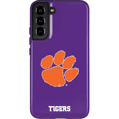 Clemson University Tiger Print Purple Galaxy S22 Plus Pro Case
