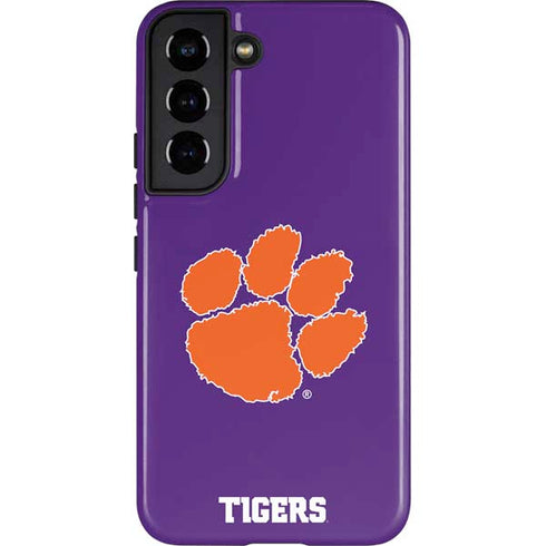 Clemson University Tiger Print Purple Galaxy S22 Pro Case