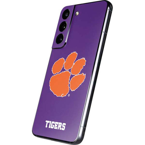 Clemson University Tiger Print Purple Galaxy S22 Skin