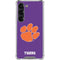 Clemson University Tiger Print Purple Galaxy S23 Clear Case