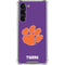 Clemson University Tiger Print Purple Galaxy S23 Plus Clear Case
