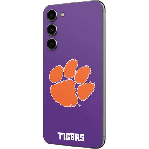 Clemson University Tiger Print Purple Galaxy S23 Plus Skin