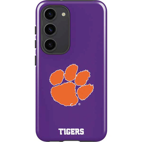 Clemson University Tiger Print Purple Galaxy S23 Pro Case