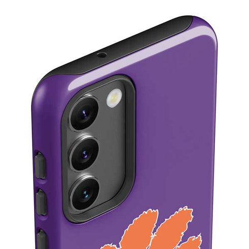 Clemson University Tiger Print Purple Galaxy S23 Pro Case