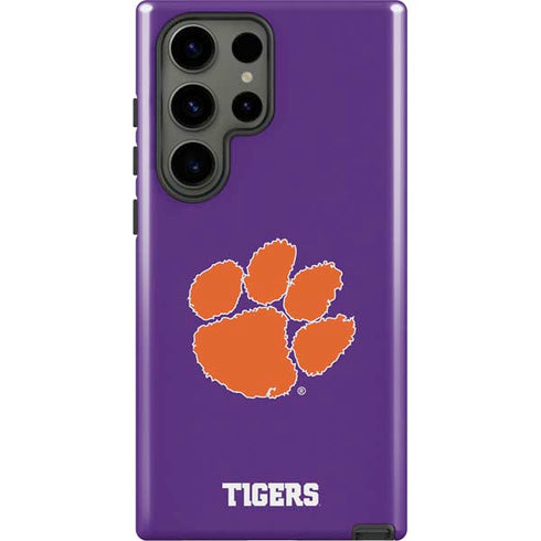 Clemson University Tiger Print Purple Galaxy S23 Ultra Pro Case