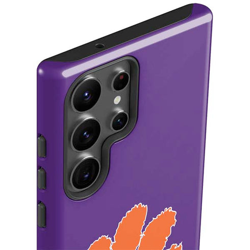 Clemson University Tiger Print Purple Galaxy S23 Ultra Pro Case