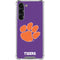 Clemson University Tiger Print Purple Galaxy S24 FE Clear Case