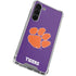 Clemson University Tiger Print Purple Galaxy S24 FE Clear Case