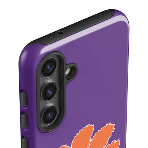 Clemson University Tiger Print Purple Galaxy S25 Impact Case