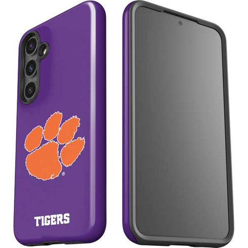 Clemson University Tiger Print Purple Galaxy S25 Impact Case