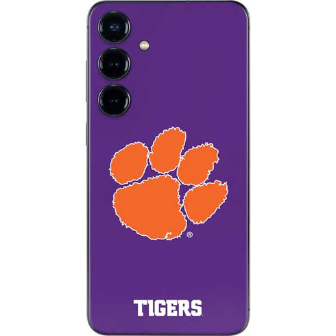 Clemson University Tiger Print Purple Galaxy S24 Skin