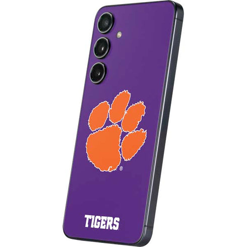 Clemson University Tiger Print Purple Galaxy S24 Skin