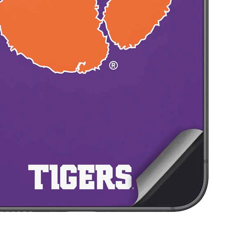 Clemson University Tiger Print Purple Galaxy S25 Skin