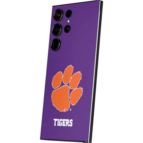 Clemson University Tiger Print Purple Galaxy S24 Ultra Skin