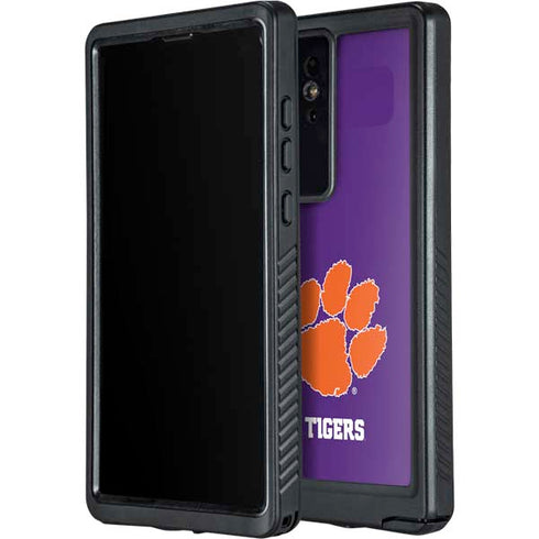 Clemson University Tiger Print Purple Galaxy S24 Ultra Waterproof Case