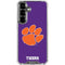 Clemson University Tiger Print Purple Galaxy S26 Clear Case