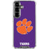 Clemson University Tiger Print Purple Galaxy S26 Clear Case
