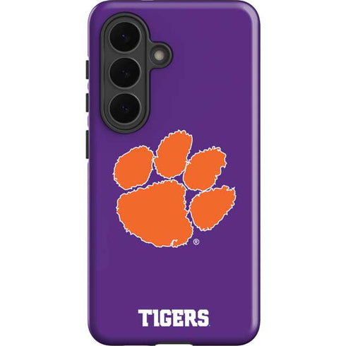 Clemson University Tiger Print Purple Galaxy S26 Impact Case