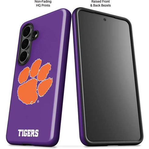 Clemson University Tiger Print Purple Galaxy S26 Impact Case