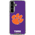 Clemson University Tiger Print Purple Galaxy S26 Plus Clear Case