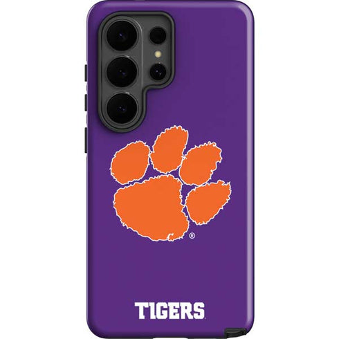 Clemson University Tiger Print Purple Galaxy S26 Ultra Impact Case