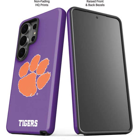 Clemson University Tiger Print Purple Galaxy S26 Ultra Impact Case