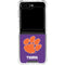 Clemson University Tiger Print Purple Galaxy Z Flip6 Clear Case