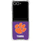Clemson University Tiger Print Purple Galaxy Z Flip7 Clear Case