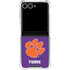 Clemson University Tiger Print Purple Galaxy Z Flip7 Clear Case