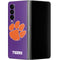 Clemson University Tiger Print Purple Galaxy Z Fold4 5G Skin