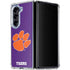 Clemson University Tiger Print Purple Galaxy Z Fold5 5G Clear Case