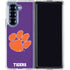 Clemson University Tiger Print Purple Galaxy Z Fold7 Clear Case