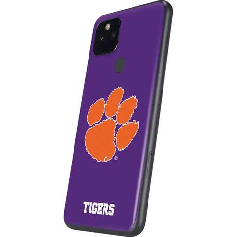 Clemson University Tiger Print Purple Google Pixel 5a Skin