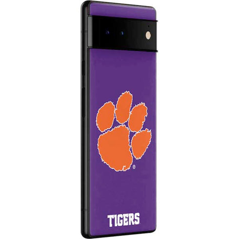 Clemson University Tiger Print Purple Google Pixel 6 Pro Skin