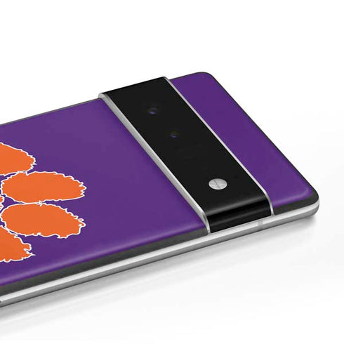 Clemson University Tiger Print Purple Google Pixel 6 Pro Skin