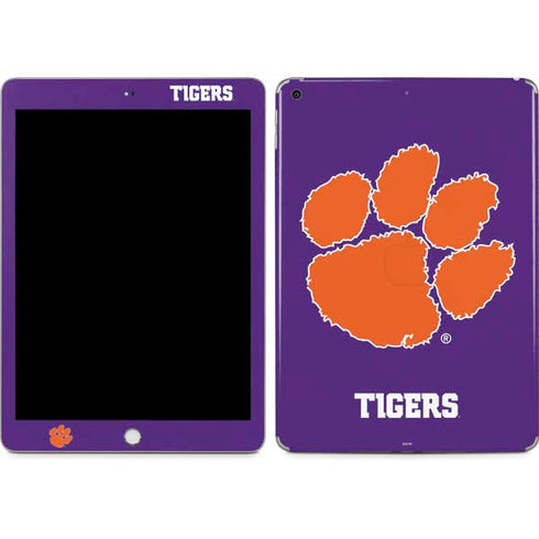 Clemson University Tiger Print Purple Apple iPad Skin