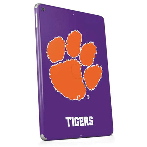 Clemson University Tiger Print Purple Apple iPad Skin