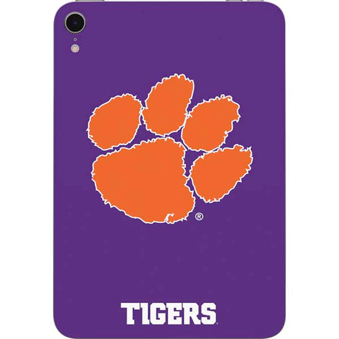 Clemson University Tiger Print Purple Apple iPad Mini Skin