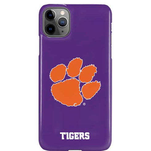 Clemson University Tiger Print Purple iPhone Cases