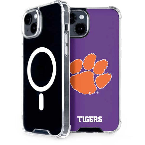Clemson University Tiger Print Purple iPhone 13 MagSafe Case