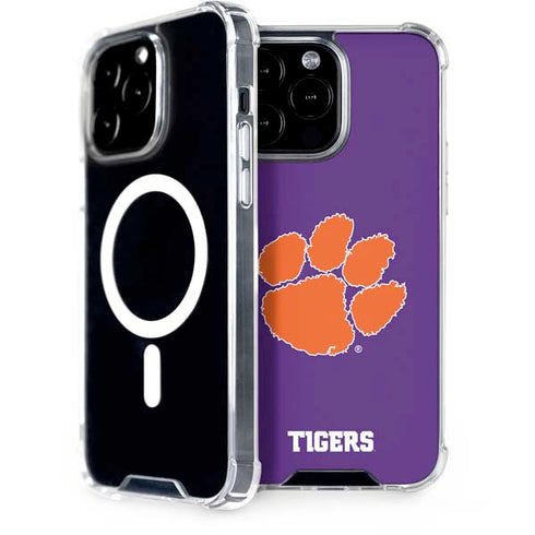 Clemson University Tiger Print Purple iPhone Cases