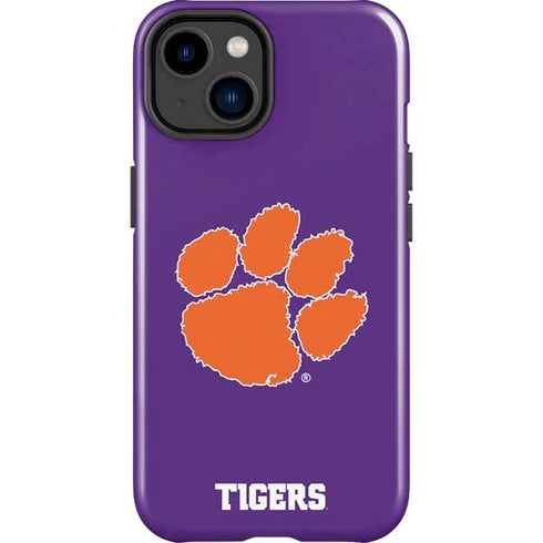 Clemson University Tiger Print Purple iPhone 14 Plus Impact Case